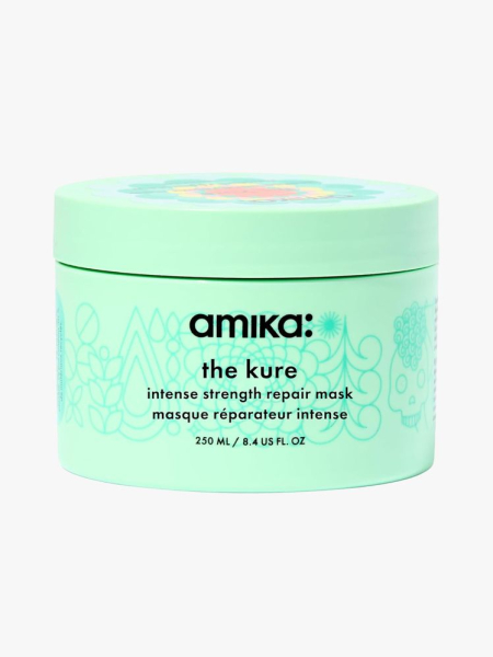 Amika ​​The Kure Intense Bond Repair Mask in branded tub component on a light gray background